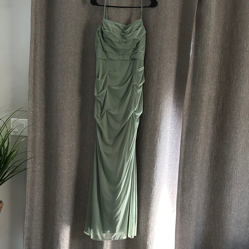 Elegant Green Ruched Dress